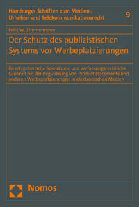 Vorderes Coverbild Der Schutz des publizistischen Systems vor Werbeplatzierungen