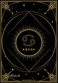 Vorderes Coverbild Edles Notizbuch Sternzeichen Krebs | Designed by Alfred Herler