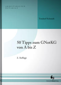 Vorderes Coverbild 50 Tipps zum GNotKG von A-Z