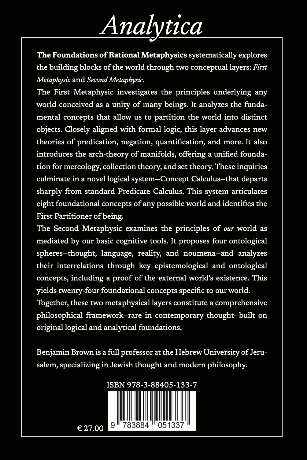 Rückseitencover The Foundations of Rational Metaphysics