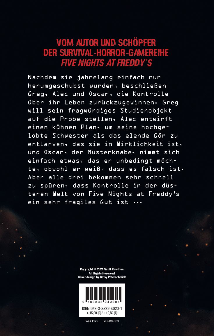 Rückseitencover Five Nights at Freddy's