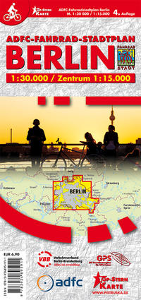 Vorderes Coverbild ADFC Fahrrad-Stadtplan Berlin