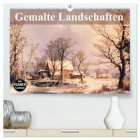 Vorderes Coverbild Gemalte Landschaften (hochwertiger Premium Wandkalender 2025 DIN A2 quer), Kunstdruck in Hochglanz