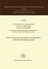 Vorderes Coverbild Untersuchungen über das Schaben von Zahnrädern mit kleinen Überdeckungsgraden