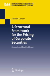 Vorderes Coverbild A Structural Framework for the Pricing of Corporate Securities