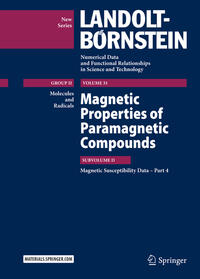 Vorderes Coverbild Magnetic Properties of Paramagnetic Compounds