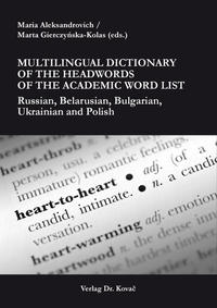 Vorderes Coverbild Multilingual Dictionary of the Headwords of the Academic Word List