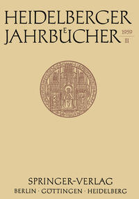 Vorderes Coverbild Heidelberger Jahrbücher
