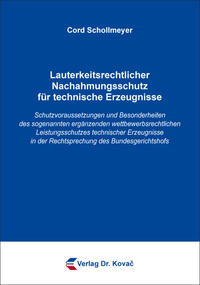 Vorderes Coverbild Lauterkeitsrechtlicher Nachahmungsschutz für technische Erzeugnisse