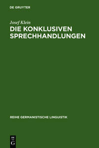 Vorderes Coverbild Die konklusiven Sprechhandlungen