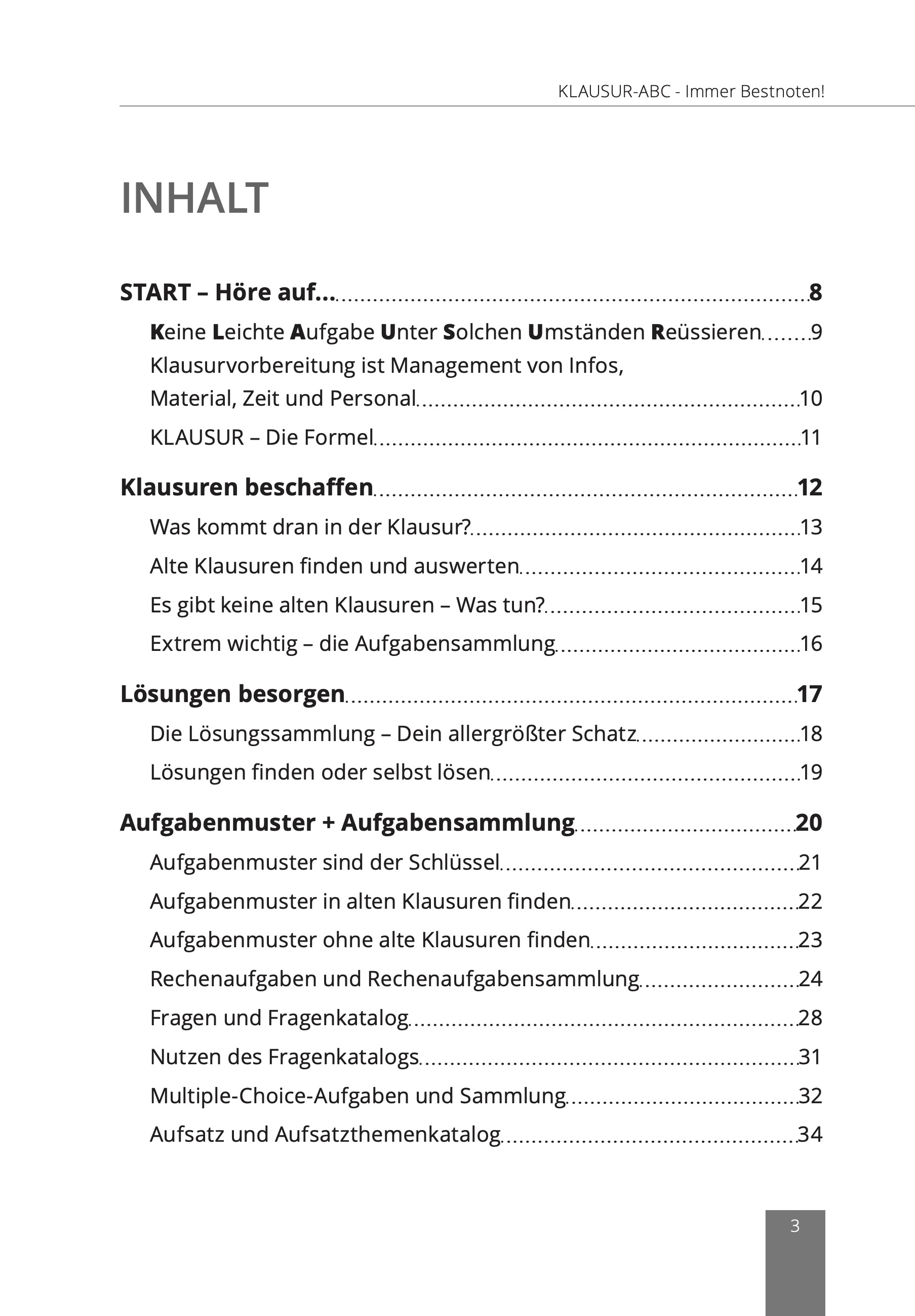 Beispielinhalt (Bild) Klausur-ABC - Immer Bestnoten!