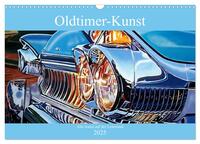 Vorderes Coverbild Oldtimer-Kunst - Alte Autos auf der Leinwand (Wandkalender 2025 DIN A3 quer), CALVENDO Monatskalender