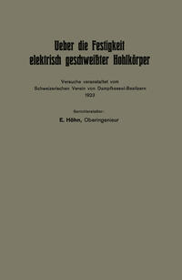 Vorderes Coverbild Ueber die Festigkeit elektrisch geschweißter Hohlkörper