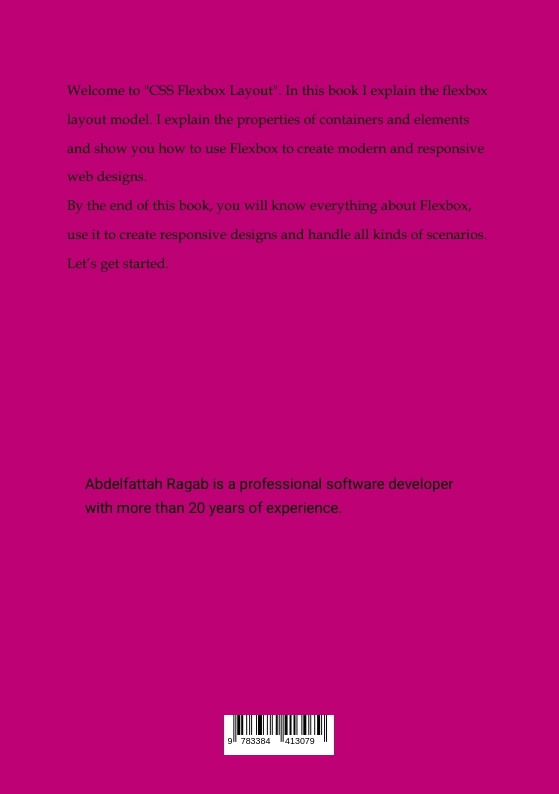 Rückseitencover CSS Flexbox Layout