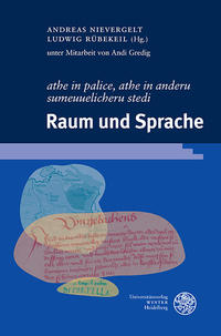 Vorderes Coverbild ‚athe in palice, athe in anderu sumeuuelicheru stedi‘. Raum und Sprache