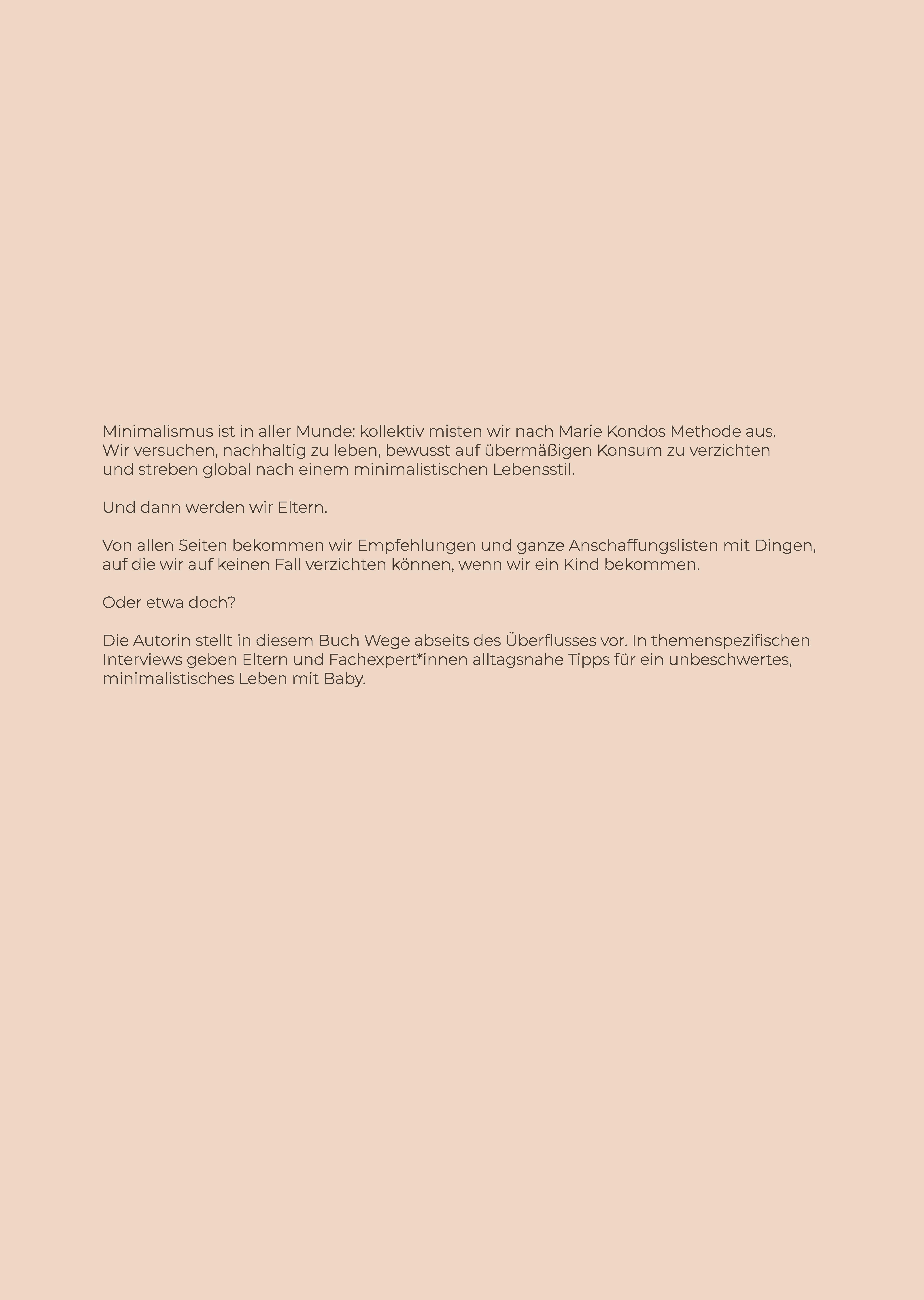 Rückseitencover Minimalismus mit Baby