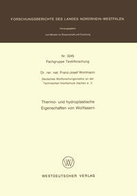 Vorderes Coverbild Thermo- und hydroplastische Eigenschaften von Wollfasern