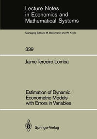 Vorderes Coverbild Estimation of Dynamic Econometric Models with Errors in Variables