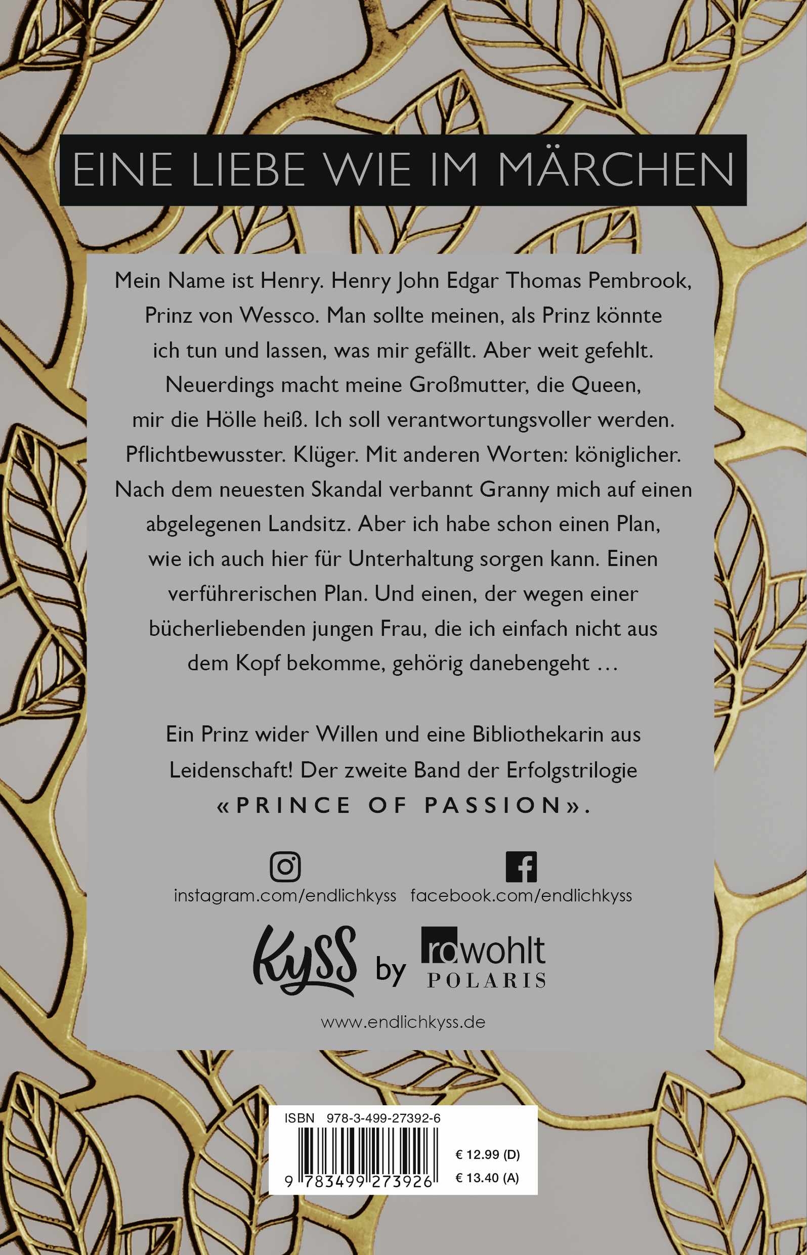 Rückseitencover Prince of Passion – Henry