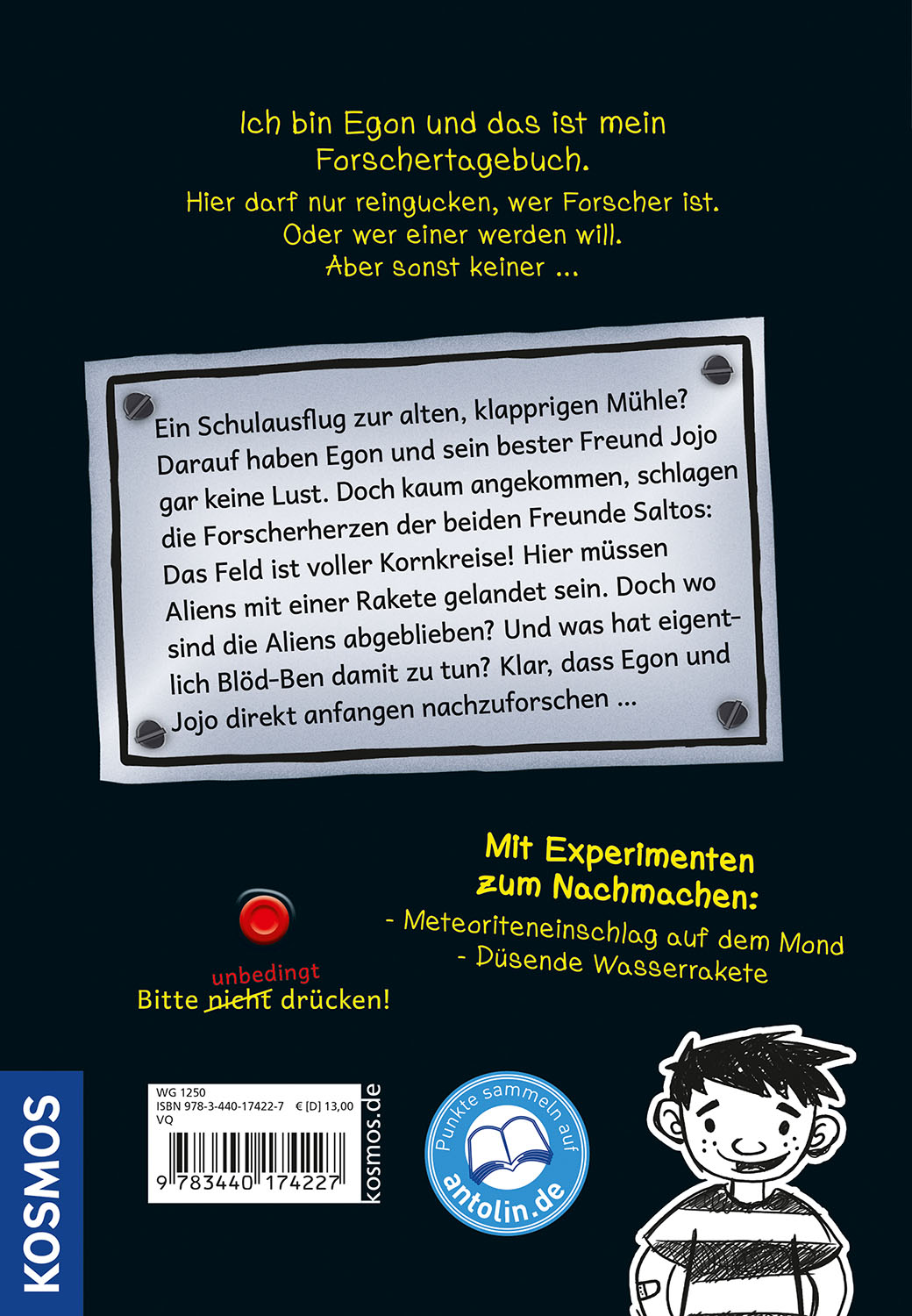 Rückseitencover Niemals den roten Knopf drücken, 4, oder die Rakete düst los!