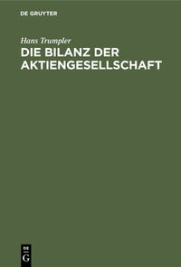 Vorderes Coverbild Die Bilanz der Aktiengesellschaft
