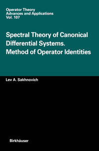Vorderes Coverbild Spectral Theory of Canonical Differential Systems. Method of Operator Identities