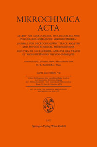 Vorderes Coverbild Achtes Kolloquium über Metallkundliche Analyse mit Besonderer Berücksichtigung der Elektronenstrahl- und Ionenstrahl-Mikroanalyse Wien, 27. bis 29. Oktober 1976