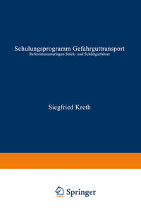 Vorderes Coverbild Schulungsprogramm Gefahrguttransport