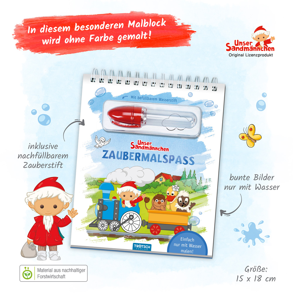Beispielinhalt (Bild) Trötsch Unser Sandmännchen Zaubermalspaß mit Wasserstift