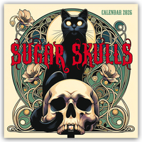 Vorderes Coverbild Sugar Skulls – Totenköpfe aus Zucker 2026 – Original Flame Tree Publishing-Kalender [Kalender]