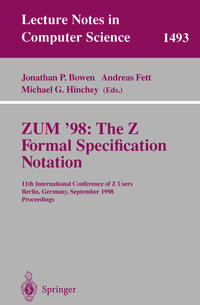 Vorderes Coverbild ZUM '98: The Z Formal Specification Notation