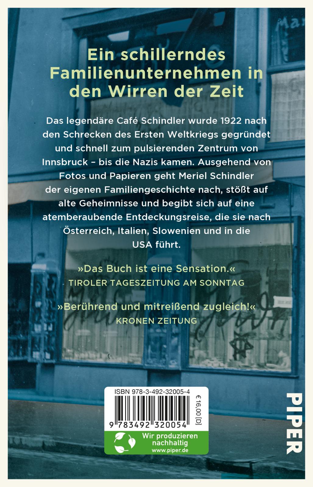 Rückseitencover Café Schindler