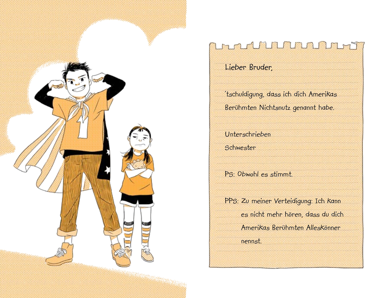 Beispielinhalt (Bild) Lieber Bruder, tut mir (gar nicht) leid ...