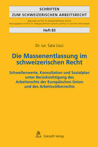 Vorderes Coverbild Die Massenentlassung im schweizerischen Recht