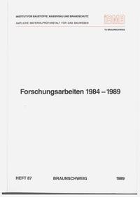 Vorderes Coverbild Forschungsarbeiten 1984-1989