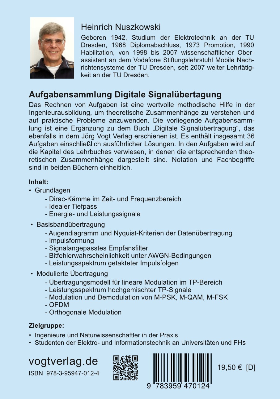 Rückseitencover Aufgabensammlung Digitale Signalübertragung