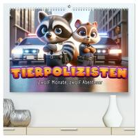 Vorderes Coverbild Tierpolizisten - Zwölf Monate, zwölf Abenteuer (hochwertiger Premium Wandkalender 2025 DIN A2 quer), Kunstdruck in Hochglanz