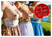 Vorderes Coverbild Holz vor der Hüttn - Frauen mit nackten Brüsten im Dirndl (Wandkalender 2026 DIN A4 quer), CALVENDO Monatskalender