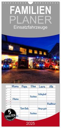 Vorderes Coverbild Familienplaner 2025 - Einsatzfahrzeuge mit 5 Spalten (Wandkalender, 21 x 45 cm) CALVENDO