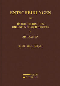 Vorderes Coverbild Entscheidungen des Obersten Gerichtshofes in Zivilsachen