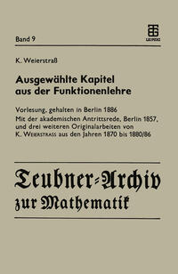 Vorderes Coverbild Ausgewählte Kapitel aus der Funktionenlehre