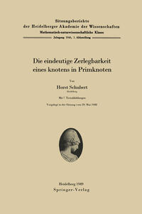 Vorderes Coverbild Die eindeutige Zerlegbarkeit eines Knotens in Primknoten