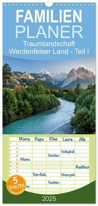 Vorderes Coverbild Familienplaner 2025 - Traumlandschaft Werdenfelser Land - Teil I mit 5 Spalten (Wandkalender, 21 x 45 cm) CALVENDO