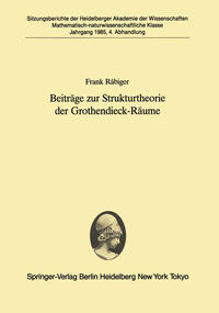 Vorderes Coverbild Beiträge zur Strukturtheorie der Grothendieck-Räume