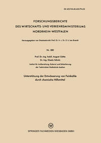 Vorderes Coverbild Unterstützung der Entwässerung von Feinkohle durch chemische Hilfsmittel