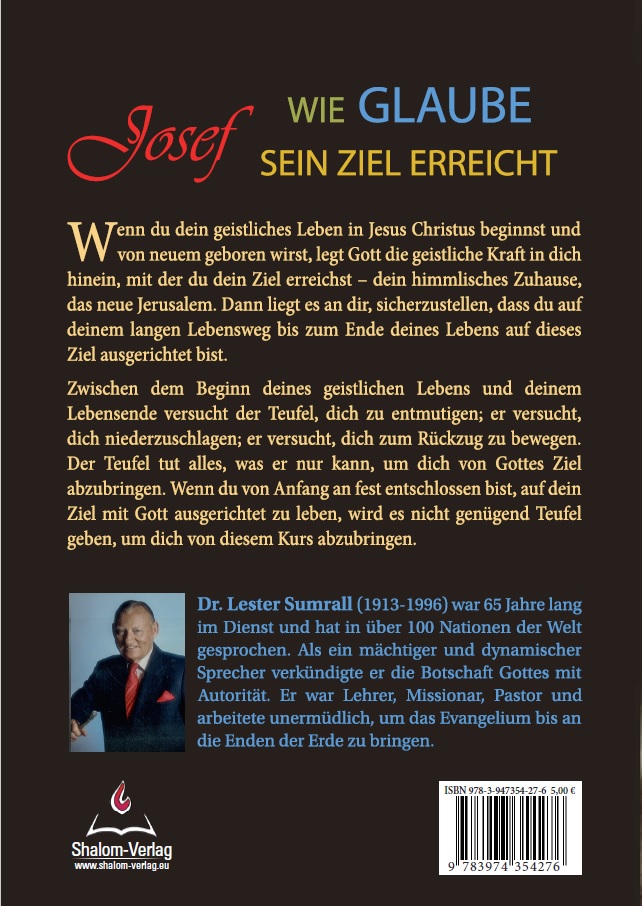 Rückseitencover Josef - wie Glaube sein Ziel erreicht