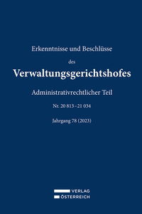 Vorderes Coverbild Erkenntnisse und Beschlüsse des Verwaltungsgerichtshofes