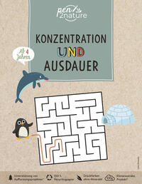Vorderes Coverbild Konzentration und Ausdauer für Kinder ab 4 Jahren. Bunte Übungen für Vorschulkinder