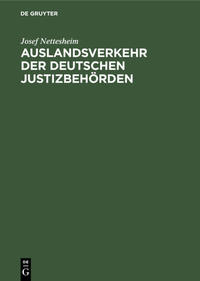 Vorderes Coverbild Auslandsverkehr der deutschen Justizbehörden
