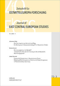 Vorderes Coverbild Zeitschrift für Ostmitteleuropa-Forschung (ZfO) 72/3 / Journal of East Central European Studies (JECES) 72/3